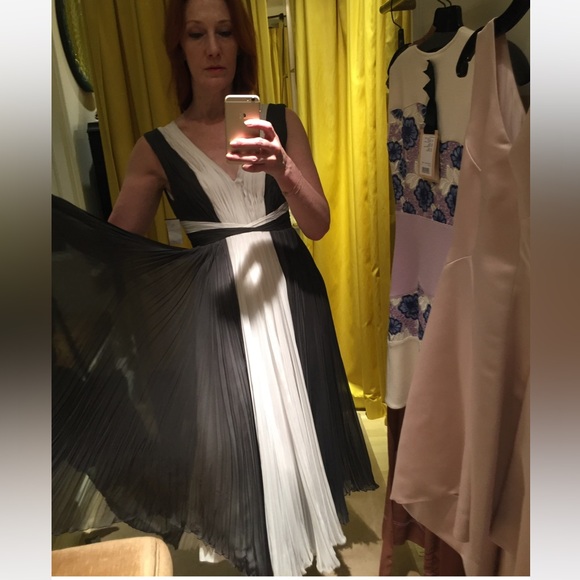 J. MENDEL Cocktail dress in anthracite/ivory silk. - Picture 16 of 16